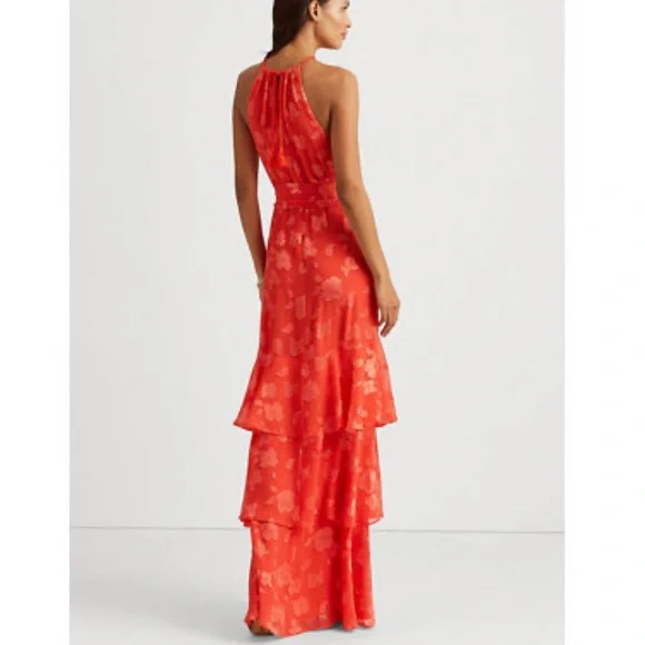 Host Pick. Lauren Ralph Lauren Floral Jacquard Halter Gown. Dresses